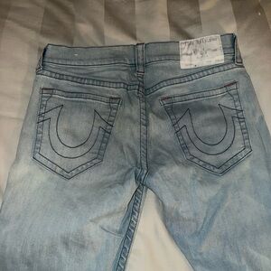 True Religion Men's Faded Blue Straight Jeans